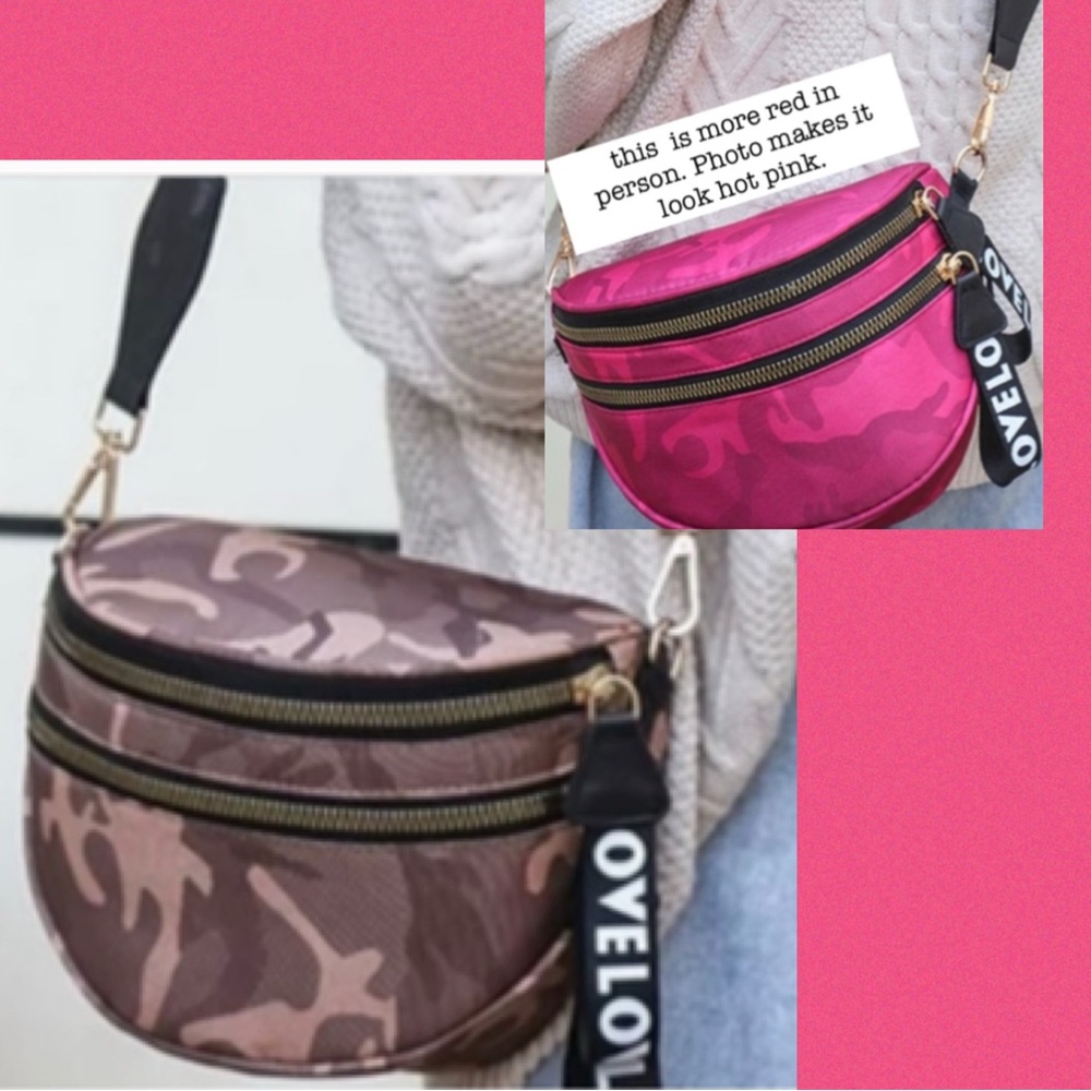 2 for 1:Bum bags/crossbody camo print (each originally $25/this is 2 for that $)